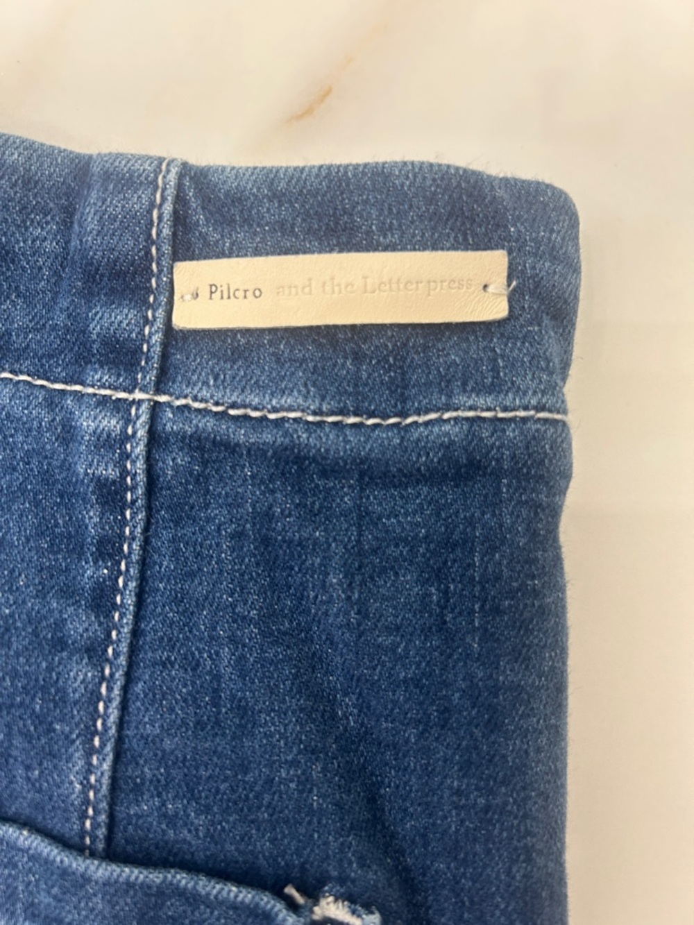 Pilcro and the Letterpress Dark Blue Cropped Wide-Leg Jeans - Picture 4 of 7